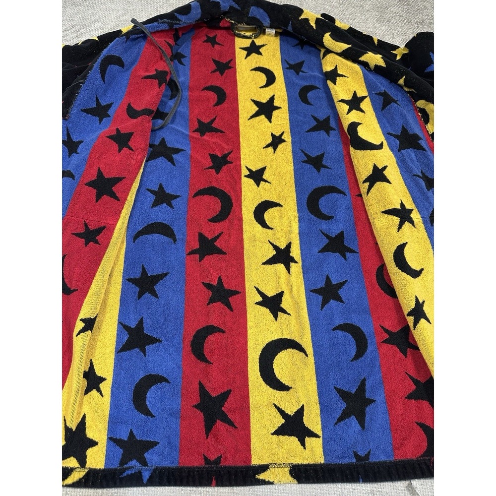 VTG TJ Lawford Robe Stars Large Stars Celestial Cotton Robe Turkish 90s No Belt - Picture 12 of 12
